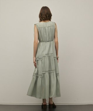 GRACE CONTINENTAL コットンシルクティアードワンピース グリーン