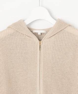 自由区 【洗える】リネンミドルゲージフーディ ニット フラックス