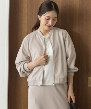 組曲 【ご好評につき追加生産！】ジョーゼットジャージー ブルゾン ベージュ系