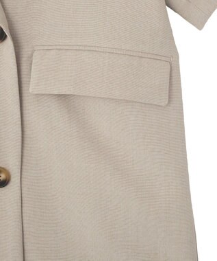 AMERICAN HOLIC 【先行予約】【イージーケア】リネンライク半袖ジャケット Gray Beige