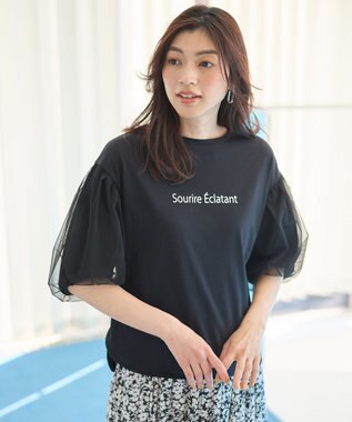 ANY 【洗濯機可/接触冷感/UVケア】エニィファンクションバルーンスリーブTシャツ ブラック