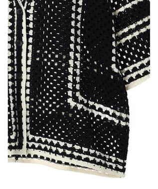 AMERICAN HOLIC クロシェ半袖カーディガン Black