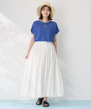 ANY 【新色追加/14色展開】アクリルガーターフレンチスリーブニット ブルー