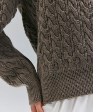 BEIGE， 【洗える】SEDONA / ウールカシミヤケーブルニット Taupe