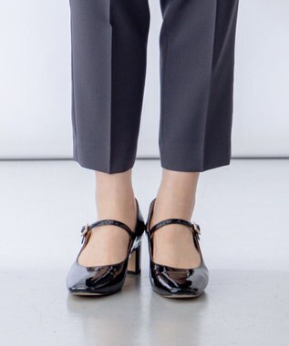 組曲 ビジューバックルメリージェーン パンプス ブラック系