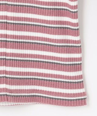 ANY SIS 【前後着用可】マルチボーダー2WAYテレコ カットソー ピンク系