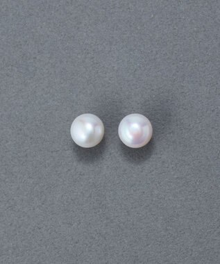 Phoebe 〈金属アレルギー対応〉シェルパール クラシックスタッドピアス 　0.8mmパール ホワイト