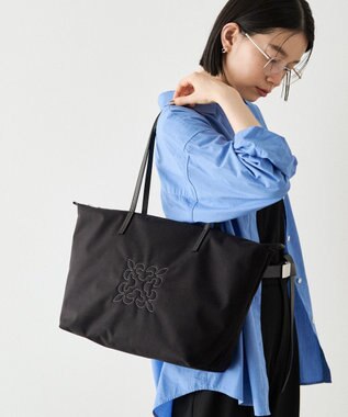 russet ＜390g/撥水性あり＞天ファスナー付きコーデュラナイロントートバッグ(CE-1560) Black