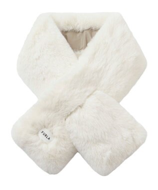 MOONBAT FURLA 【リバーシブル】フェイクファー×ダウンマフラー トリミング リバーシブル ベージュ