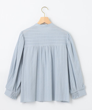 組曲 L ドビーストライプ ブラウス サックスブルー系
