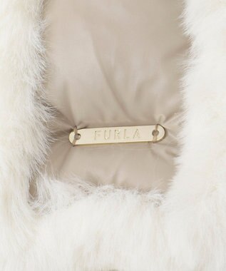 MOONBAT FURLA 【リバーシブル】フェイクファー×ダウンマフラー トリミング リバーシブル ベージュ