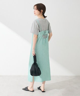 Green Parks 表面感キャミワンピース Light Green