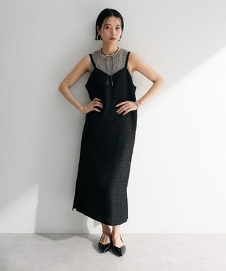 Green Parks 表面感キャミワンピース Black