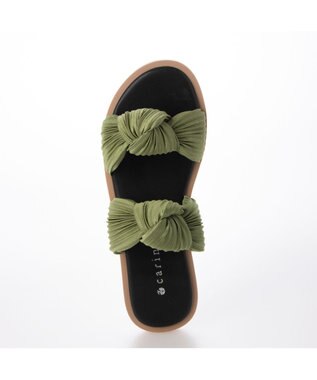 MODE ET JACOMO <carino>プリーツスポンジサンダル グリーン