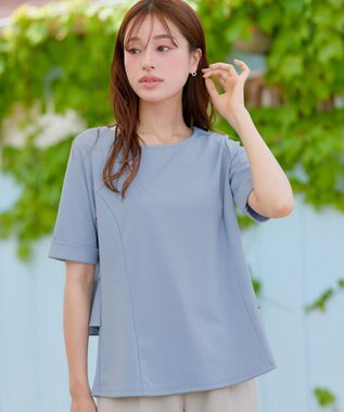 Tiaclasse 【洗える】バックフリルカットソー サックス