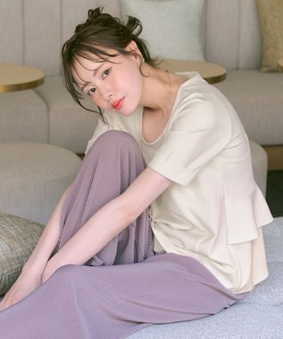 Tiaclasse 【洗える】バックフリルカットソー アイボリー