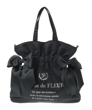Maison de FLEUR ダブルリボン2Wayトートバッグ Black