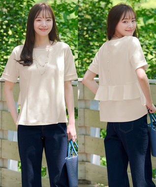 Tiaclasse 【洗える】バックフリルカットソー アイボリー