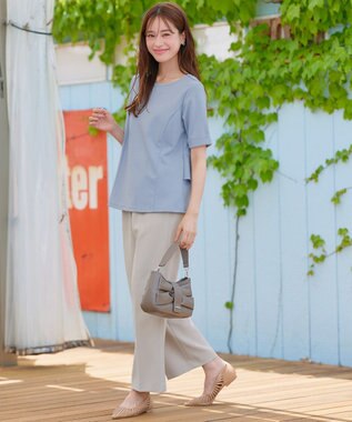 Tiaclasse 【洗える】バックフリルカットソー サックス