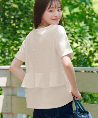 Tiaclasse 【洗える】バックフリルカットソー アイボリー