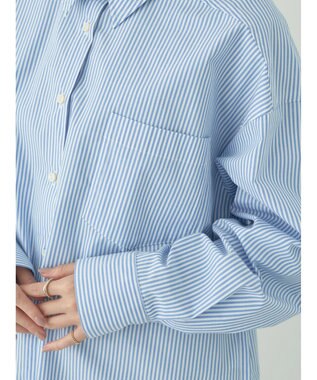 earth music&ecology ボーイズライクシャツ Stripe Sax