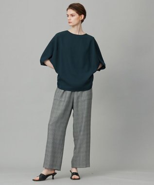 ICB 【新色追加・WEB限定カラーあり・UVケア・接触冷感・速乾・防シワ・洗える】FluidBackSatin ドルマンスリーブブラウス ディープパイン系