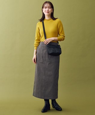 ANY L 【ウエストゴム】ベイカースカート チャコール