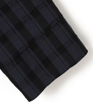 ICB シアーチェックジャカード クロップドジャケット ネイビー×ブラック系