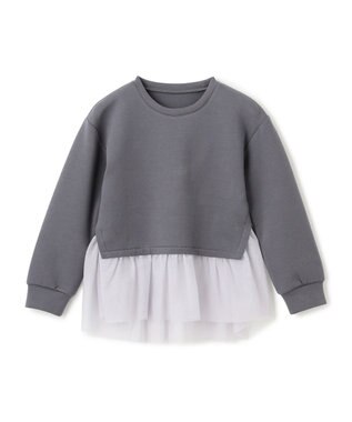 UNFILO 【110-150cm】BEAUTY FORM JERSEY ペプラムスウェット チャコール