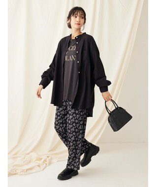 CRAFT STANDARD BOUTIQUE レーヨンデシンバンドカラーシャツ Black