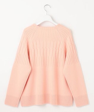 自由区 【洗える】ウールカシミヤブレンドケーブル ニット ピンク