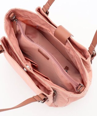 Y'SACCS ポーチ付きドットジャカードトート ピンクベージュ