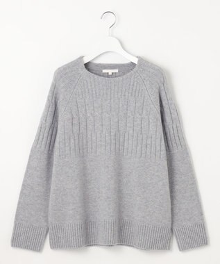 自由区 【洗える】ウールカシミヤブレンドケーブル ニット グレー