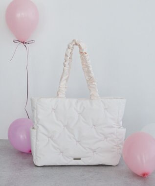 Maison de FLEUR リボン刺繍パファートートバッグ Ivory