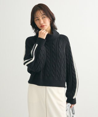 Green Parks ・ｓｗｉｎｇ　ｂｙ　ラインケーブルタートルニット Black