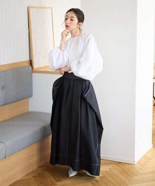 #Newans ドロップスクエアスカート ブラック