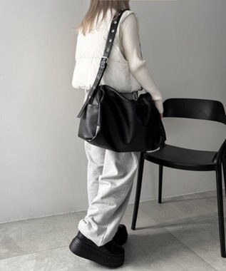 WEGO ハトメベルトBIGショルダー ブラック