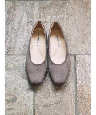 AMERICAN HOLIC 【整履き】スクエアトゥスェードフラットシューズ Light Beige