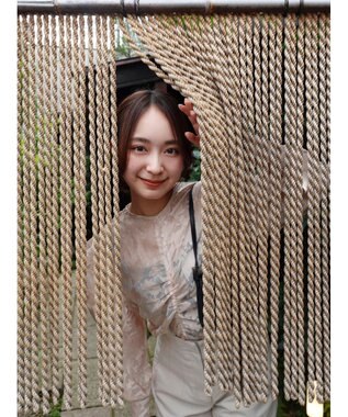 Green Parks AnriettMusee 花柄オパールシャーリングブラウス Beige