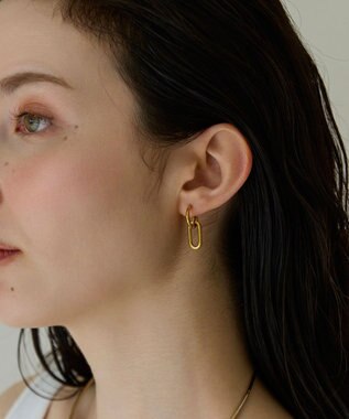 Phoebe 〈金属アレルギー対応〉リンクフープピアス　ゴールド　鎖/チェーン/ステンレス ゴールド