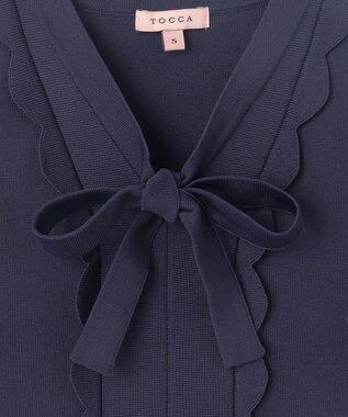 TOCCA 【洗える】BAR RIBBON KNIT DRESS ニットドレス ネイビー系