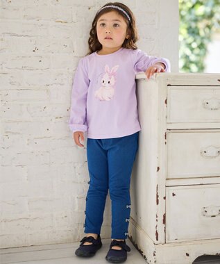 ANY KIDS ガーリーアート 長袖Tシャツ ラベンダー（ウサギ）