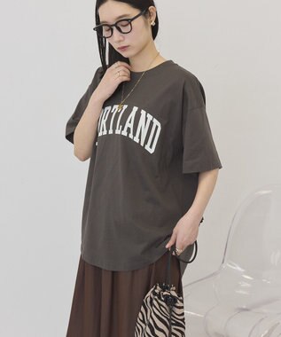 AMERICAN HOLIC PORTLAND裾ラウンドTシャツ Charcoal Gray