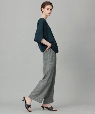 ICB 【新色追加・WEB限定カラーあり・UVケア・接触冷感・速乾・防シワ・洗える】FluidBackSatin ドルマンスリーブブラウス ディープパイン系