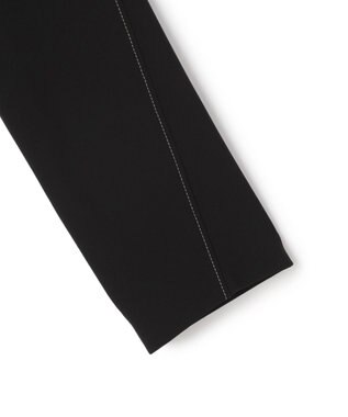 BEIGE， RUE / ドライタッチVネック配色ステッチブラウス Black