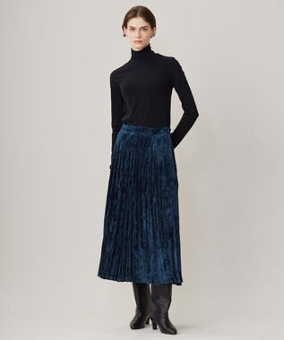 ICB 【洗える】 パウダリーチュール ハイネックトップス ブラック系