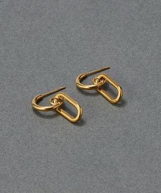Phoebe 〈金属アレルギー対応〉リンクフープピアス　ゴールド　鎖/チェーン/ステンレス ゴールド