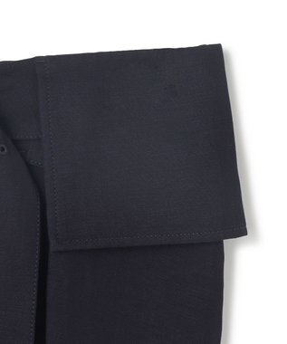 BEIGE， 【洗える】BERNARD / リネンワイドポケット付きラップベルト Navy