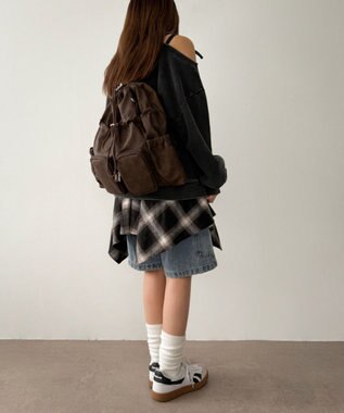 WEGO 【ユニセックス着用ITEM】2ポケットPUドロストナップサック ブラウン