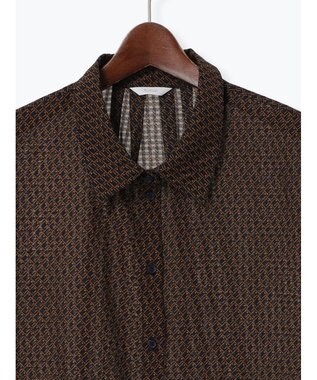 Te chichi シアサッカージオメ柄シャツブラウス ネイビー